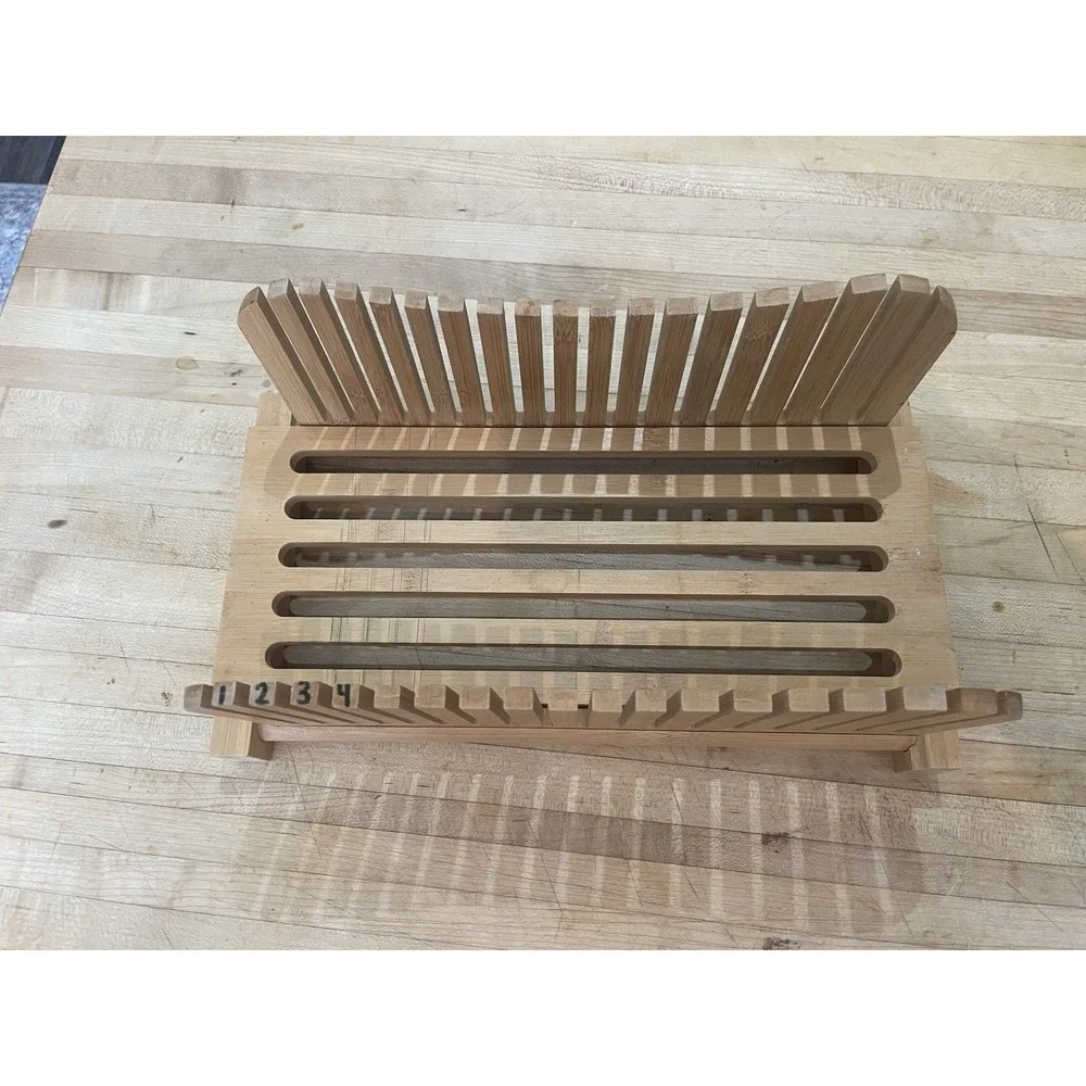 Bamboo Wooden Bread Slicer / Slotted Knife Sections - Designed